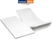 totaalBED - Molton hoeslaken - wit - voor topper, topmatras (dubbele split) - 180x220 cm