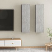 Decoways - Tv-meubelen 2 stuks 30,5x30x110 cm spaanplaat betongrijs