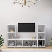 Decoways - Tv-meubelen 3 stuks 107x35x37 cm spaanplaat wit
