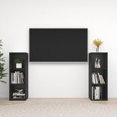 Decoways - Tv-meubelen 2 stuks 107x35x37 cm spaanplaat zwart