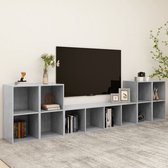 Decoways - 5-delige Tv-meubelset spaanplaat betongrijs