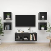 Decoways - 5-delige Tv-meubelset spaanplaat hoogglans grijs