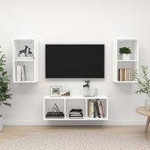 Decoways - 3-delige Tv-meubelset spaanplaat wit