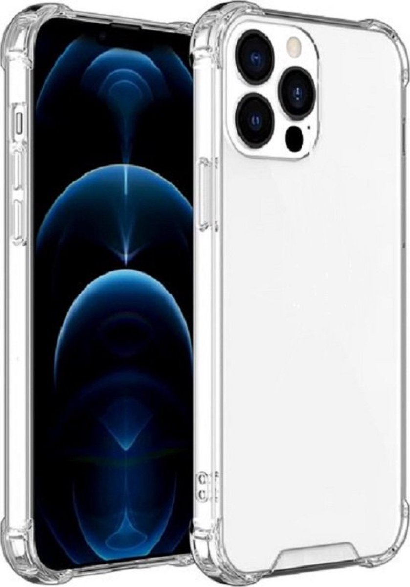 Apple iPhone 13 Pro transparant siliconen hoes / achterkant met uitgestoken hoeken / anti shock / doorzichtig