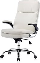 Yamasoro Ergonomische Kantoorstoel – Bureaustoel - Bureaustoelen voor volwassenen - Verstelbaar - Leer - Wit