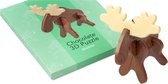 Kerstgeschenk: chocolate 3D puzzle rendier - 90g
