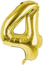 Cijfer Ballon '4'  Goud (100CM)