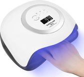 URAQT Nagellamp, 168W UV Lamp Nagels, Professionele LED-Nageldroger Met Automatische Sensor en 4 Timer instellingen, Gel Nagel Lamp voor Vingers, Tenen, 2-in-1