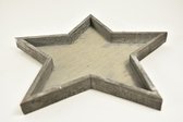Oneiro’s Luxe Dienblad STAR Grijs - 40x40x3 cm - woondecoratie - metaal - zwart - hout - woonaccessoires - dienbladen – tafelaccessoires – serveerbladen – presenteerbladen