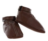 Baby Slofjes Leer | 3 tot 18 maanden | Maat: 17 (6-9 maanden)| 100% echt leer | Kleur: cognac