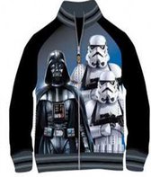 trui-Hoodie jongens-kindertrui-zonder cap-star wars the Mandalorian film-star wars lightsaber-kado-maat 116-zwart