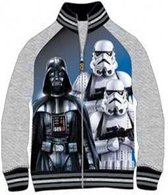 trui-Hoodie jongens-kindertrui-zonder cap-star wars the Mandalorian film-star wars lightsaber-kado-maat 128-grijs