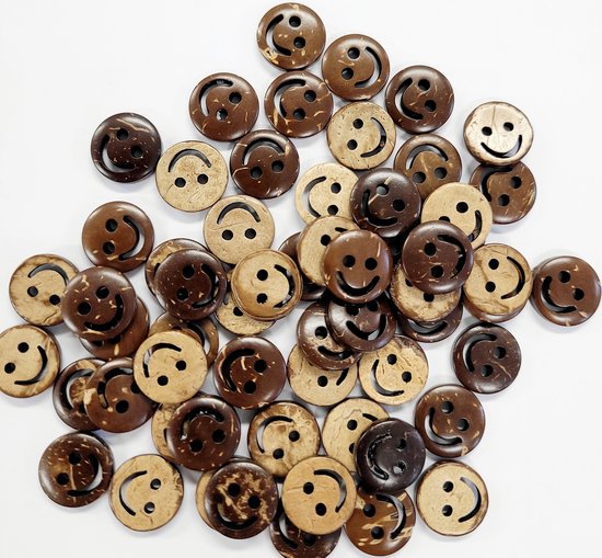 Boutons En Coquille De Noix De Coco 12 Mm Marron - Lot De 25, 4 Trous, Pour Couture Et Artisanat