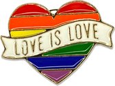 LQBTIQ Love is Love Regenboog Hart Kledingspeld Enamel Emaille Pin Badge Reverse SierPin Broche