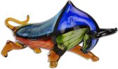 Glassculptuur stier multicolor mondgeblazen muranostijl