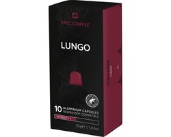 100 Capsules Epic Coffee - Lungo - Nespresso® compatible aluminium capsules - RFA Keurmerk - Doos 100 stuks