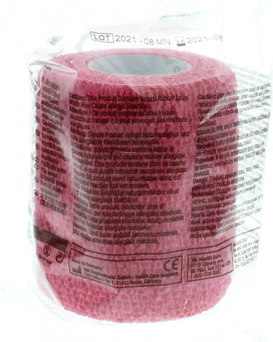 Coban Zelfklevende Zwachtel Rood 7.5 Cm X 4.5 M -