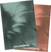 Aurora Hardcover Schrift / Snitboek A4, genaaid, gebonden, gelijnd, pak van 5 stuks