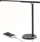 Aigostar Vince - Bureaulamp led dimbaar - Opvouwbaar - USB Opladen - Smart Touch - Zwart