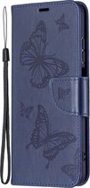 Xiaomi Redmi 10 4G Hoesje - Mobigear - Butterfly Serie - Kunstlederen Bookcase - Blauw - Hoesje Geschikt Voor Xiaomi Redmi 10 4G