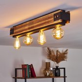 Belanian - 4-delige Houten Plafondlamp - Muurlamp - Zeer mooie Industriele lamp - plafondlamp LED - Vintage lamp - Hanglamp - Zwart - Designer look - sfeerlamp