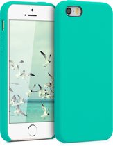 kwmobile telefoonhoesje voor Apple iPhone SE (1.Gen 2016) / 5 / 5S - Hoesje met siliconen coating - Smartphone case in turquoise