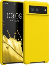 kwmobile telefoonhoesje voor Google Pixel 6 - Hoesje met siliconen coating - Smartphone case in stralend geel