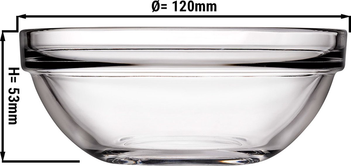 (48 pcs) Chef´s Glazen schaal - 0,34 liter | GGM Gastro
