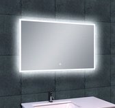 Klea Quadro Dimbare Condensvrije Spiegel Met LED Verlichting En Verwarming 100x60x0,5cm