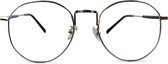 Montour Blauw Licht Bril - Filter - Terry - Rond - Model - Zilver - Met Brillenhoes en -doek - Computerbril