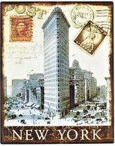 2D metalen wandbord "New York" 20x25cm