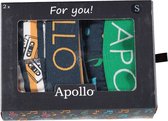 Apollo | Giftbox boxershorts heren | Muziek | Geel/Blauw | Maat XL | Cadeaudoos | Geschenkdoos