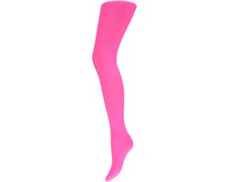 Apollo - Dames Feest Panty - Fluor Rose - 60 Denier - Maat L/XL - Leggings - Legging carnaval - Carnavalskleding - Neon legging