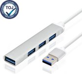TOJ USB Hub / Poorten Verdeler / USB Splitter - 4 Extra USB 3.0 Poorten - Zilver