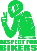 Respect for bikers sticker - Auto stickers - Auto accessories - Stickers volwassenen - 11 x 15 cm Groen