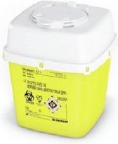 Careline medibox canule afvoercontainer - geel/wit - 2,4 liter