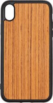 Apple Iphone X / XS Teak - Houten GSM / Telefoon Hoesje - Shockproof TPU Case