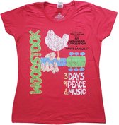 Woodstock Dames Tshirt -S- Vintage Classic Poster Rood