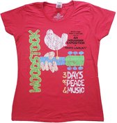 Woodstock Dames Tshirt -L- Vintage Classic Poster Rood