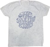 The Rolling Stones Heren Tshirt -L- 70's Logo Wit