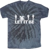 The Beatles Heren Tshirt -S- Let It Be Silhouette Zwart/Grijs