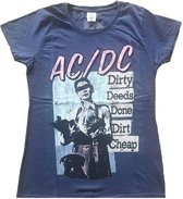 AC/DC - Vintage DDDDC Dames T-shirt - XS - Blauw