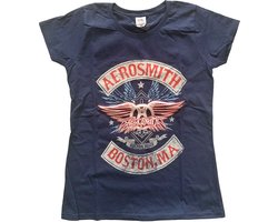 Aerosmith - Boston Pride Dames T-shirt - S - Blauw