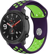 Siliconen Smartwatch bandje - Geschikt voor  Xiaomi Amazfit GTR sport band - paars/groen - 42mm - Strap-it Horlogeband / Polsband / Armband