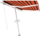 Decoways - Luifel handmatig uittrekbaar met LED 300x250 cm oranje en bruin