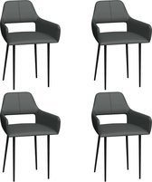 Decoways - Eetkamerstoelen 4 st kunstleer grijs