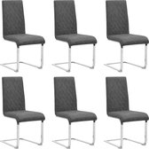 Decoways - Eetkamerstoelen 6 st kunstleer grijs