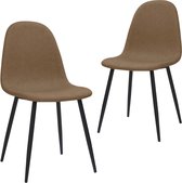 Decoways - Eetkamerstoelen 2 stuks 45x54,5x87 cm kunstleer donkerbruin