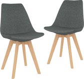 Decoways - Eetkamerstoelen 2 st stof lichtgrijs