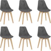 Decoways - Eetkamerstoelen 6 st fluweel grijs